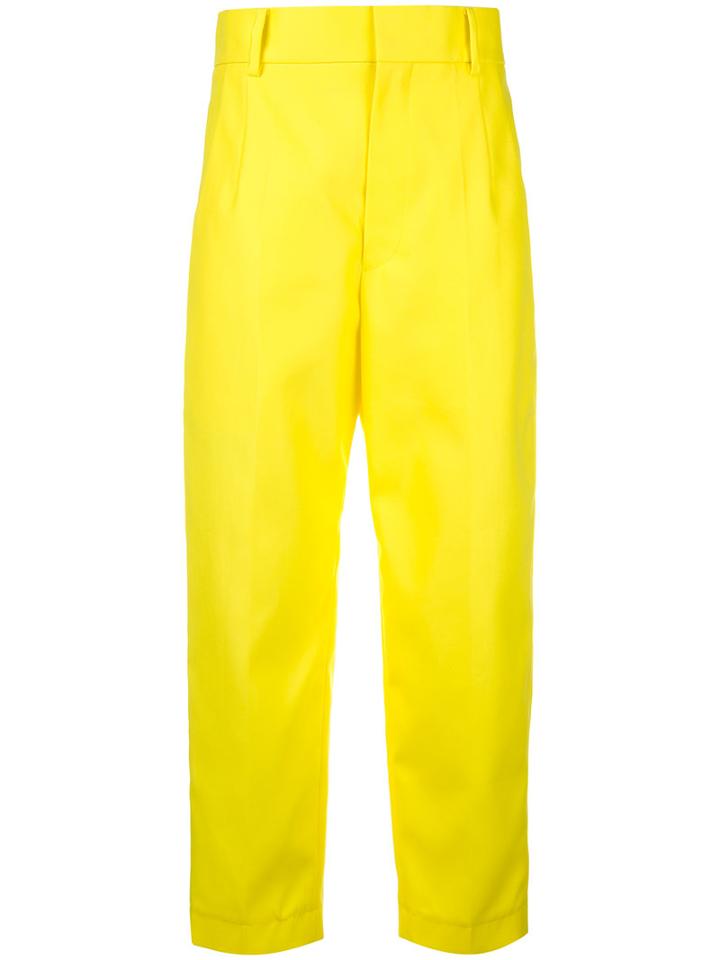 Sofie D'hoore Slim Fit High-waist Trousers, Women's, Size: 38, Yellow/orange, Cotton
