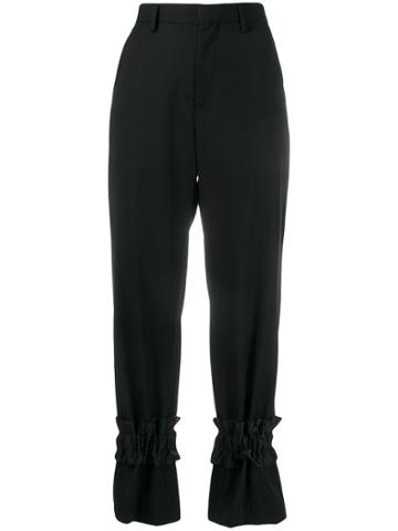 Comme Des Garçons Noir Kei Ninomiya Ruched Ankle Trousers - Black