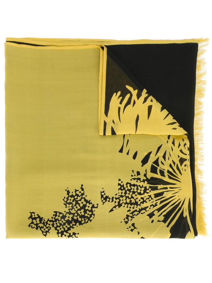 Dries Van Noten Abstract Print Scarf, Women's, Green, Silk