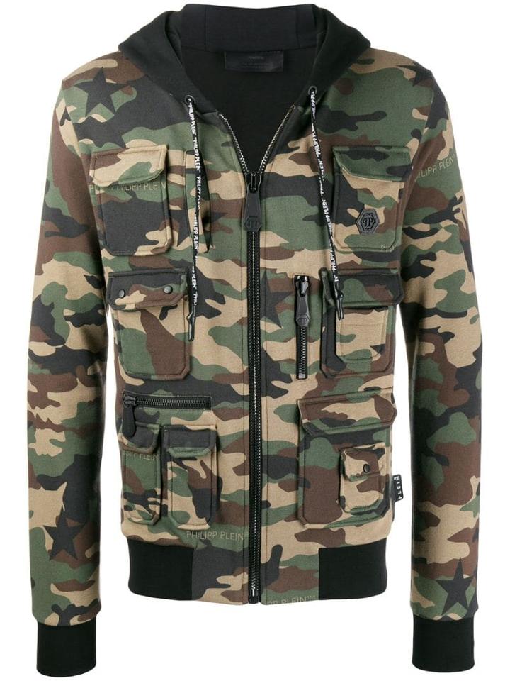 Philipp Plein Camouflage Hooded Jacket - Green