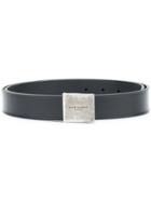 Saint Laurent Distressed Plaque Belt - Black