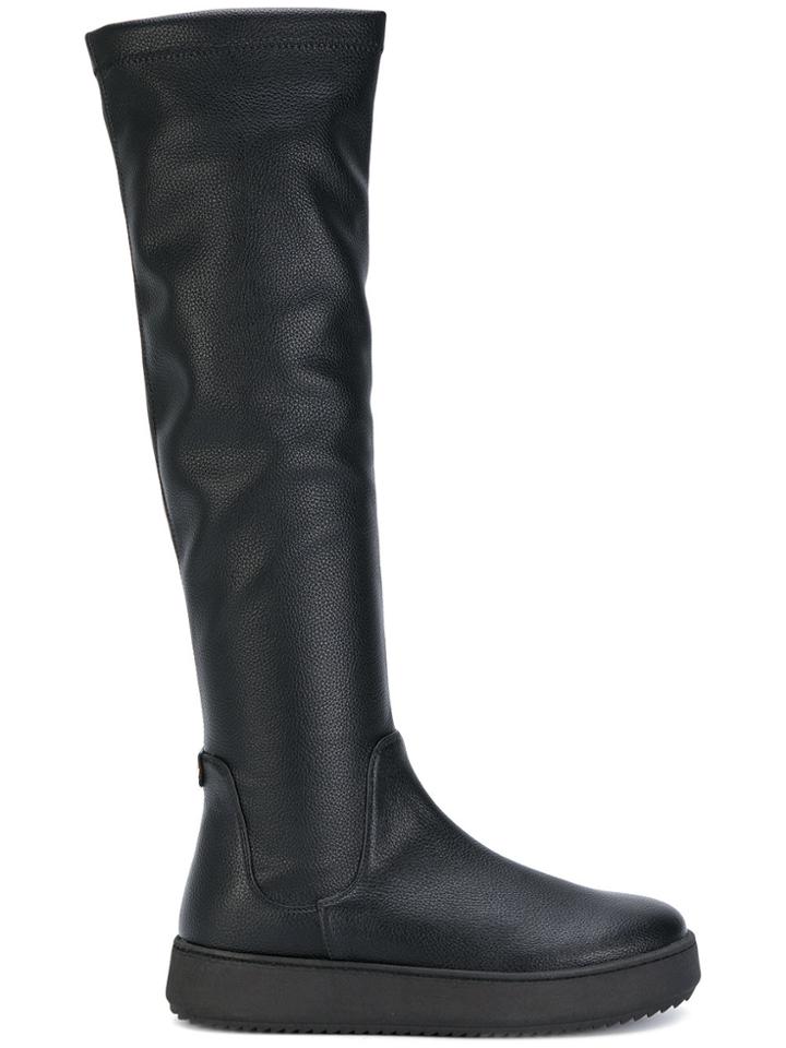 Twin-set Knee Length Platform Boots - Black