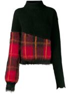 Unravel Project Tartan Panel Jumper - Black