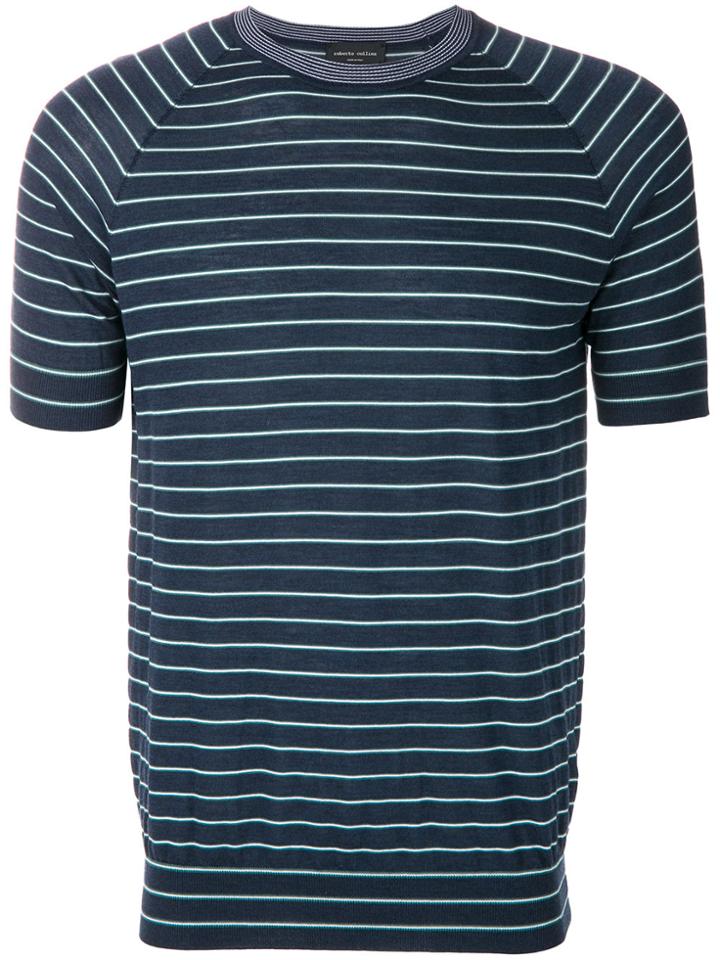 Roberto Collina Slim Striped T-shirt - Blue