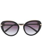 Bulgari Serpenti Ruby Crystal Sunglasses - Gold