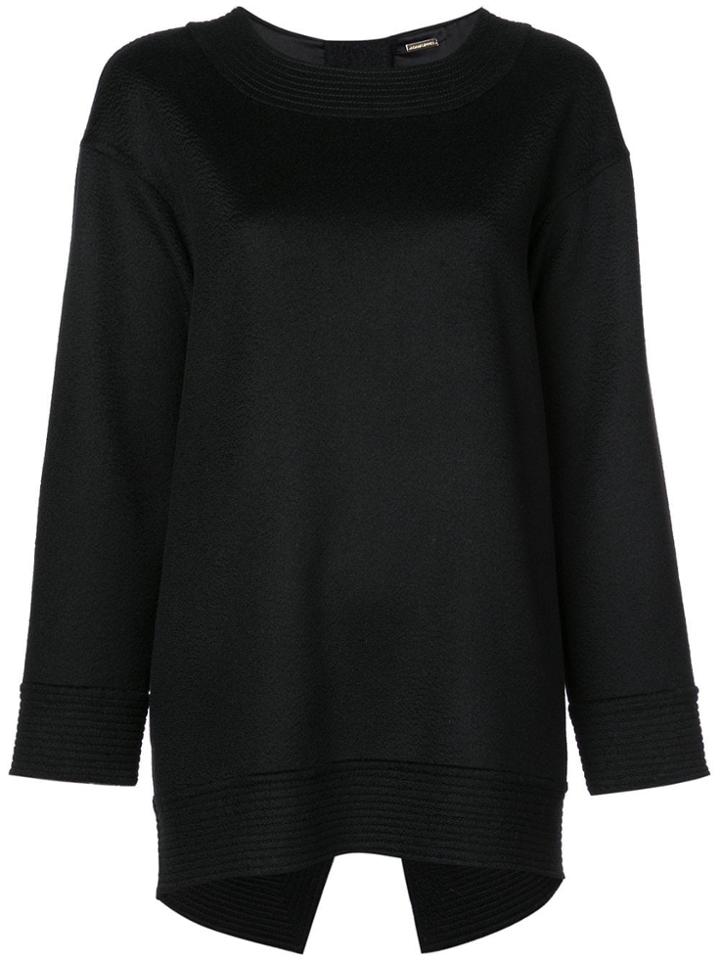 Adam Lippes Ribbed Knit Detail Sweatshirt - Black