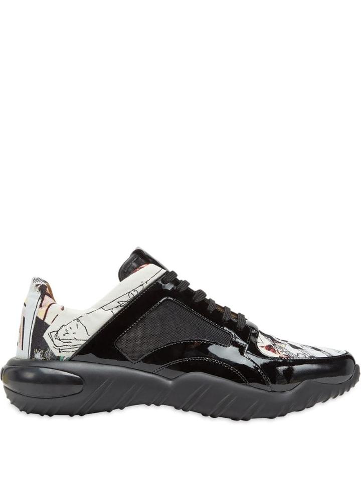 Fendi Collage Print Low-top Sneakers - Black