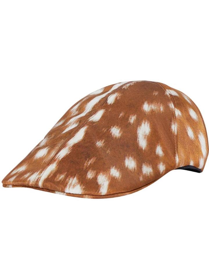Burberry Deer Print Nylon Flat Cap - Brown