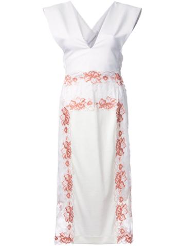 Theatre Products Lace Panel Sleeveless Dress, Women's, White, Polyester/wool