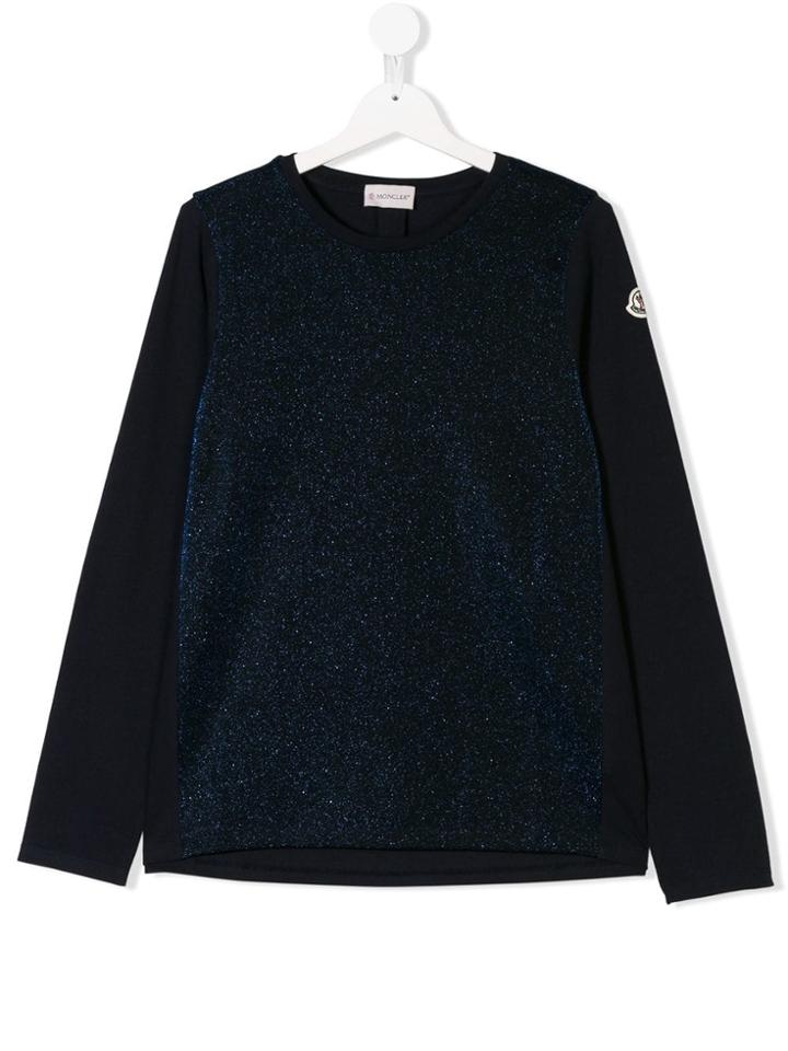Moncler Kids Glitter Top Sweater - Blue