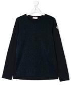 Moncler Kids Glitter Top Sweater - Blue