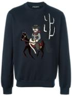 Dolce & Gabbana Cowboy Sweatshirt, Men's, Size: 44, Blue, Cotton