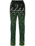 Red Valentino Floral Embroidered Fitted Trousers - Black