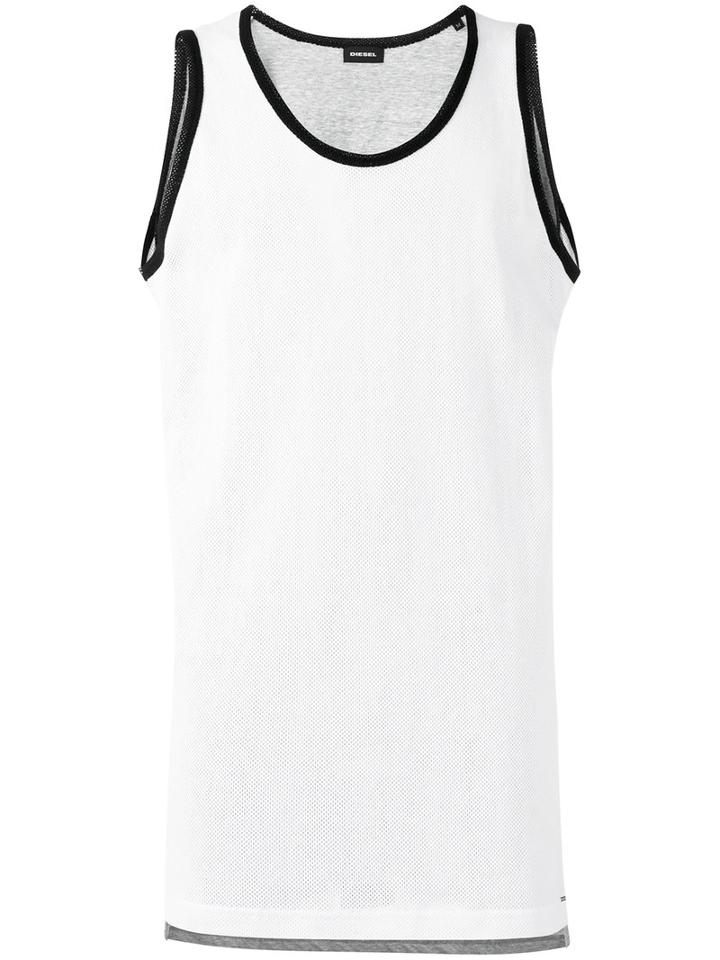Diesel - Contrast Tank Top - Men - Cotton - M, White, Cotton
