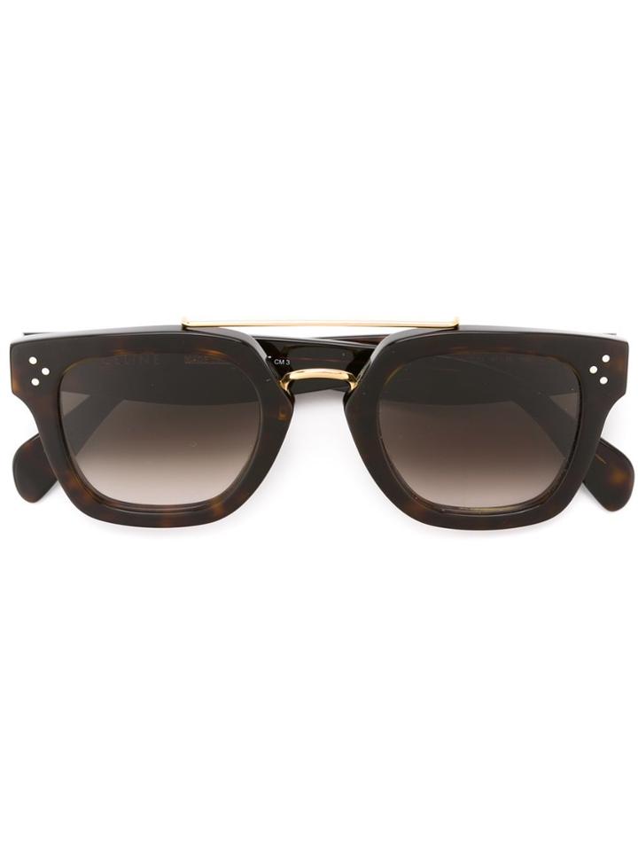 Céline Eyewear Tortoiseshell Effect Gradient Sunglasses - Brown