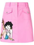Moschino Betty Boop Print Skirt - Pink & Purple