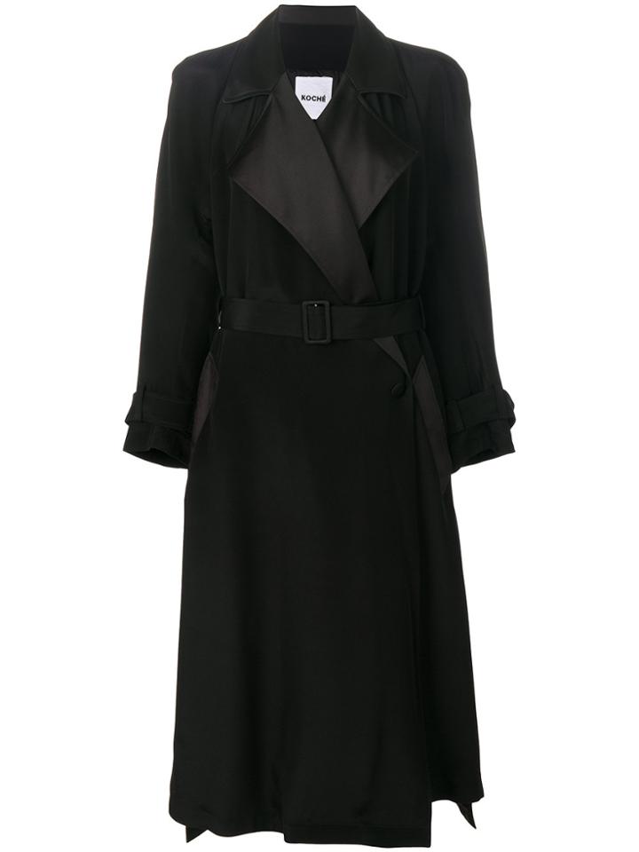Koché Classic Trench Coat - Black