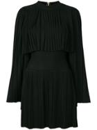 Balmain Pleated Cape Dress - Black