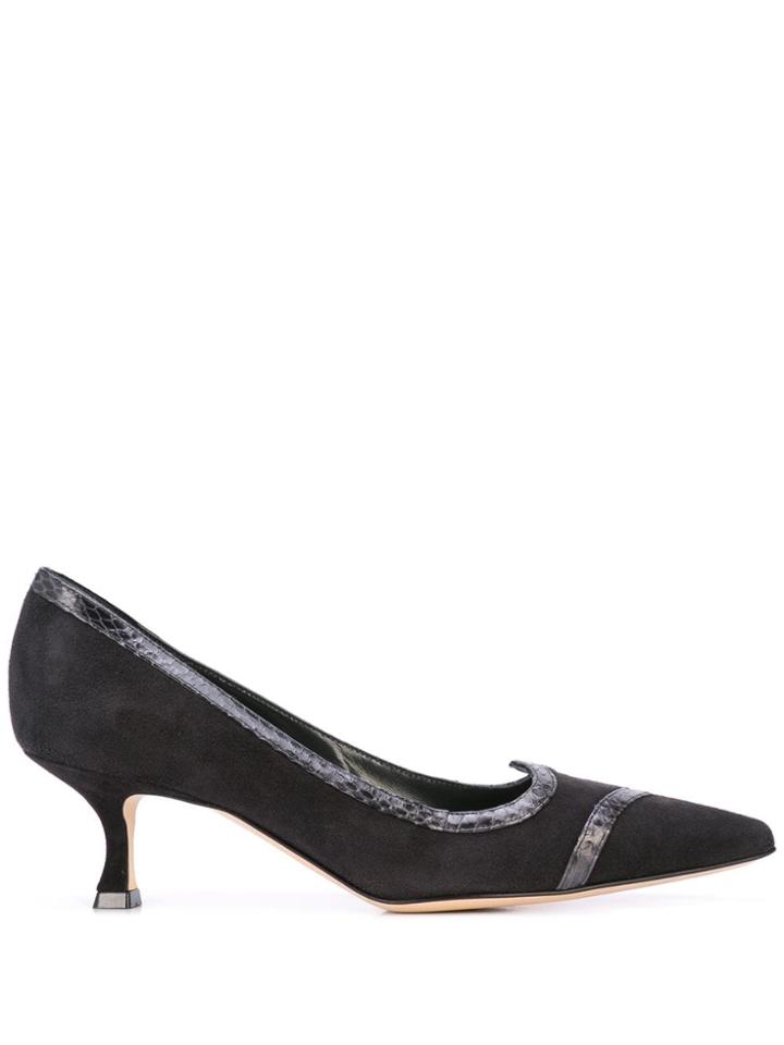 Manolo Blahnik 50mm Suede Pumps - Black