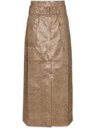 Nanushka Aarohi Snake-effect Midi Skirt - Brown