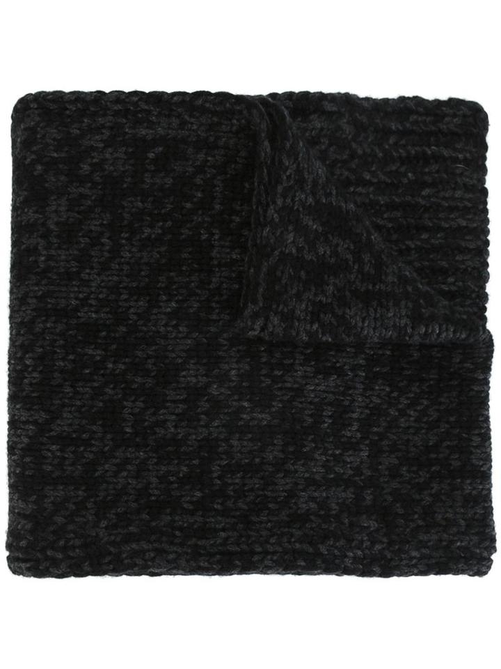 Dolce & Gabbana Knit Patterned Scarf, Men's, Black, Cashmere