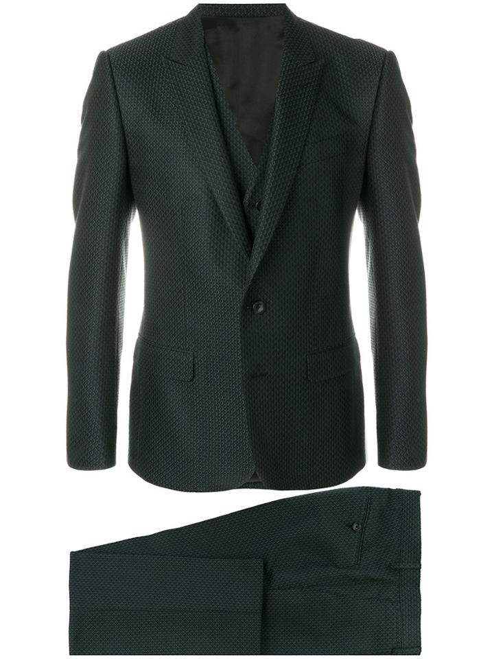 Dolce & Gabbana Patterned Three Piece Suit - Blue