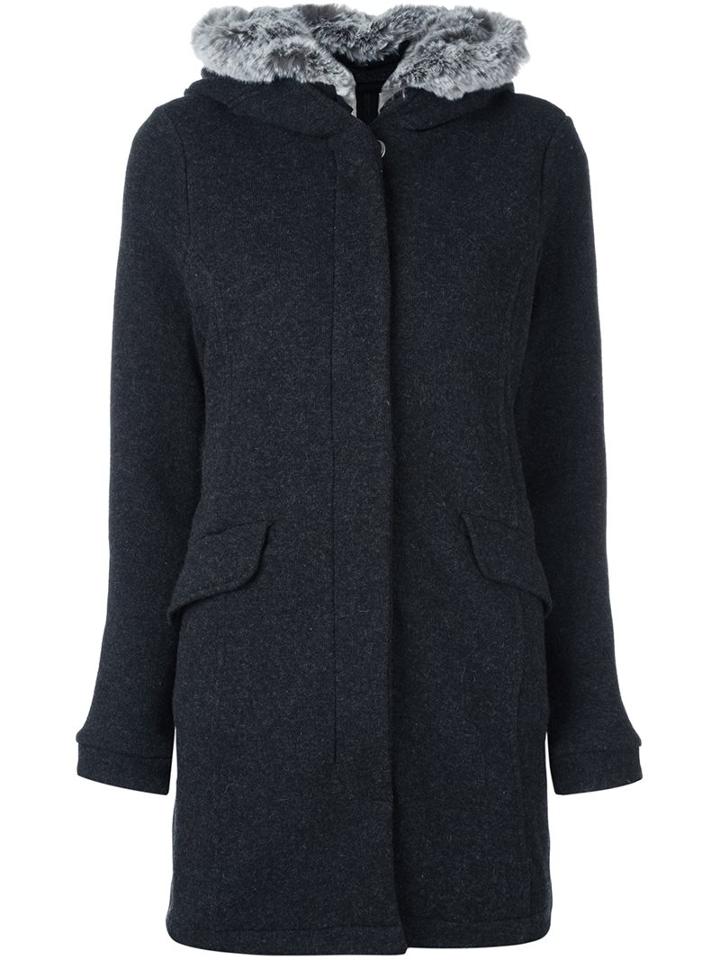 Woolrich Fuzz Collared Parka Coat, Women's, Size: Medium, Grey, Cotton/artificial Fur/wool
