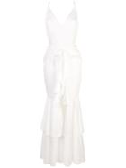 Patbo Slit Front Ruffle Dress - White