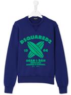Dsquared2 Kids Surfboard Print Sweatshirt, Boy's, Size: 14 Yrs, Blue