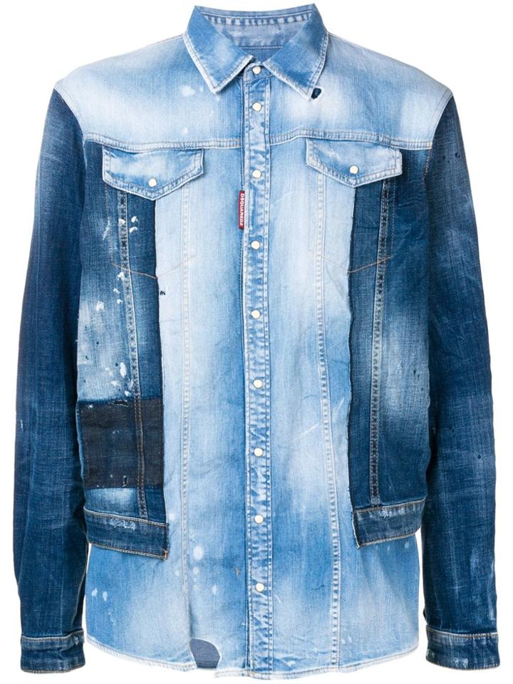 Dsquared2 Hybrid Denim Shirt - Blue