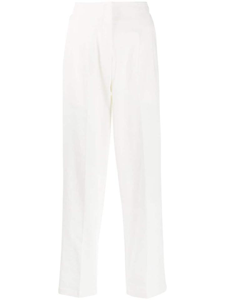 L'autre Chose High-waisted Straight Trousers - White