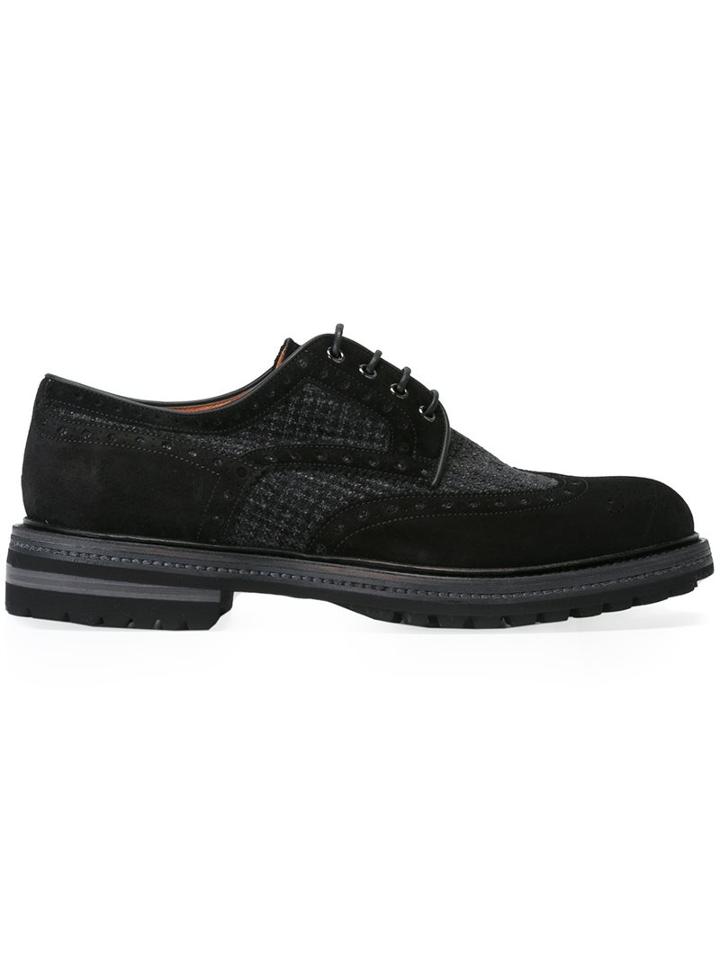Santoni Tweed Derby Shoes
