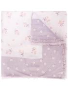 Coach Floral Bow Print Scarf - Pink & Purple