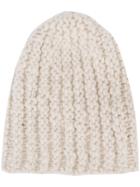 The Elder Statesman Cashmere Ribbed Beanie, Adult Unisex, Nude/neutrals, Cashmere