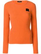 Rochas Ribbed Knit Logo Sweater - Yellow