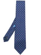 Salvatore Ferragamo Printed Gancio Tie - Blue