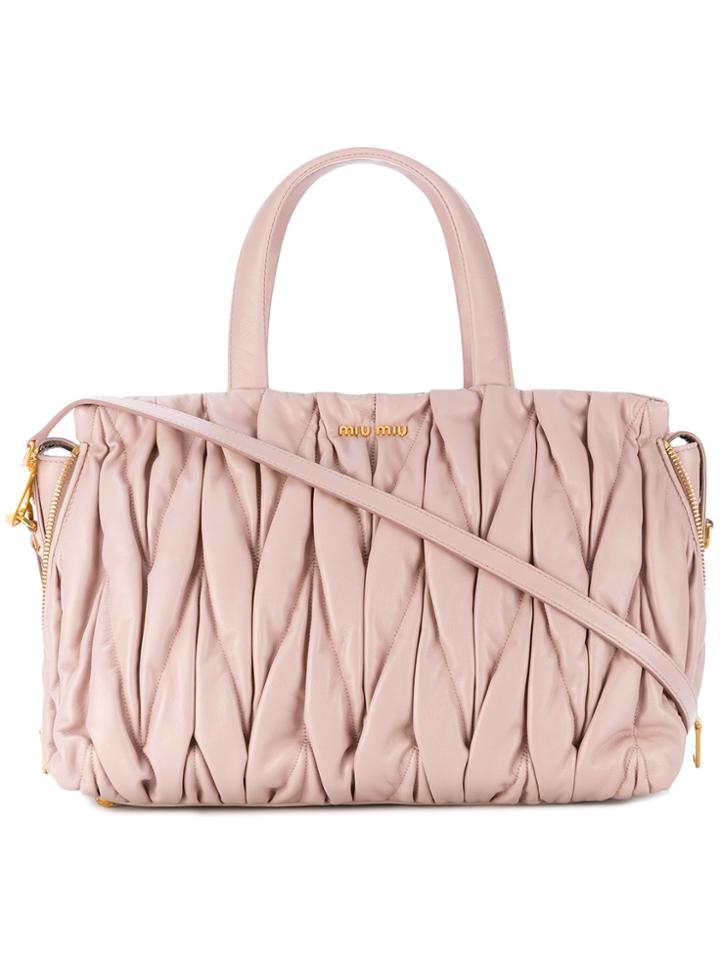 Miu Miu Quilted Tote - Pink & Purple