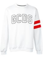 Gcds Logo Print Sweatshirt, Men's, Size: Large, White, Cotton