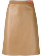 Prada Logo Band Midi Skirt - Neutrals