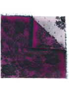 Emanuel Ungaro Lace Print Scarf, Women's, Pink/purple, Silk/modal