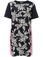 Moncler Floral Print T-shirt Shift Dress - Black
