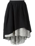Aleksandr Manamïs Layered Short Skirt, Women's, Size: Ii, Black, Linen/flax/ramie