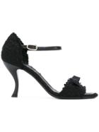 Chanel Vintage Sculpted Heel Sandals - Black