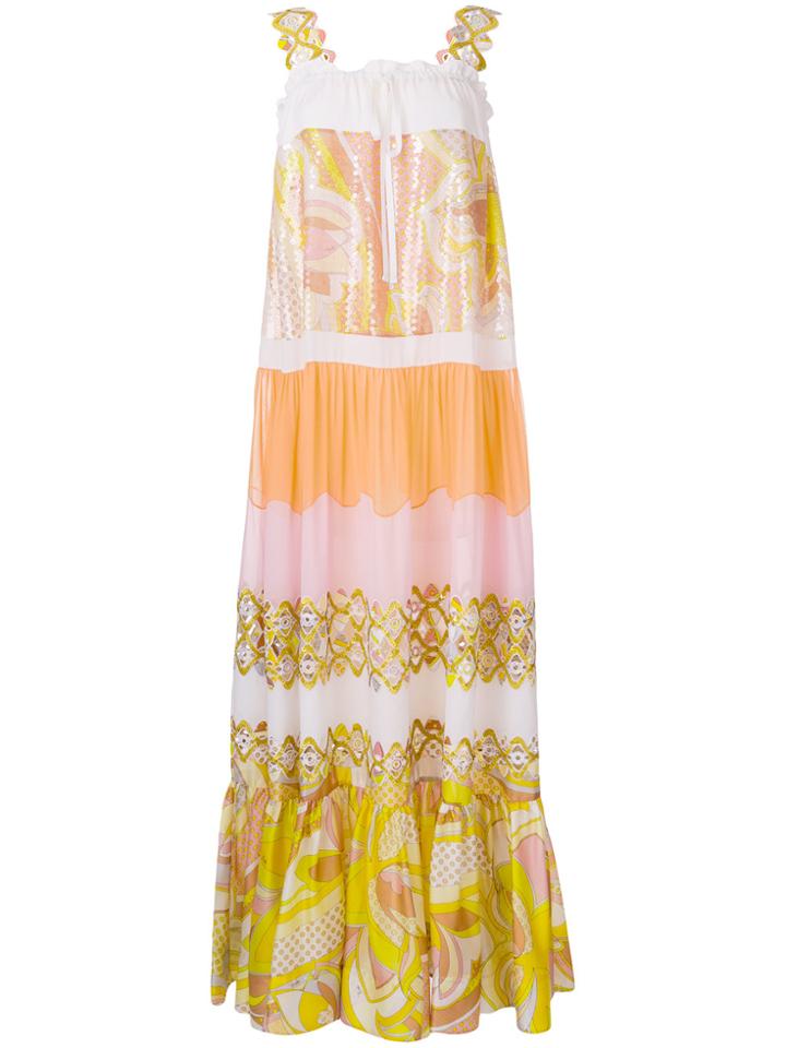 Emilio Pucci Long Sequin Embellished Dress - Multicolour