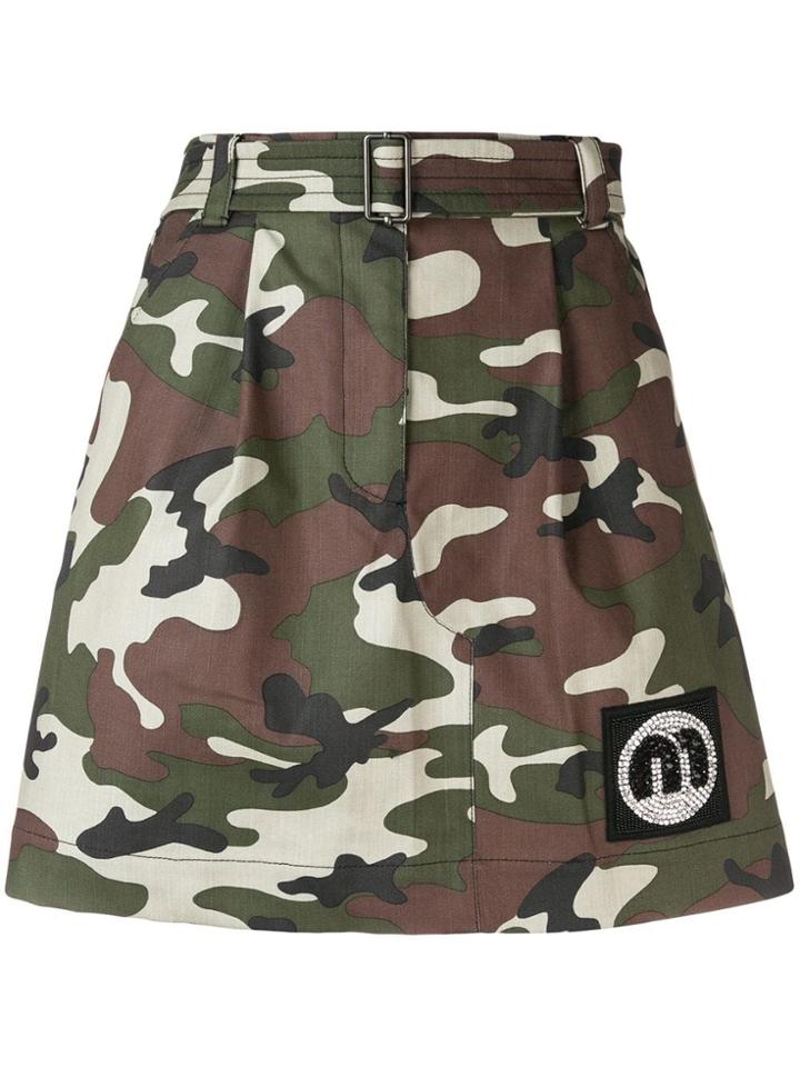Miu Miu Camouflage Mini Skirt - Green
