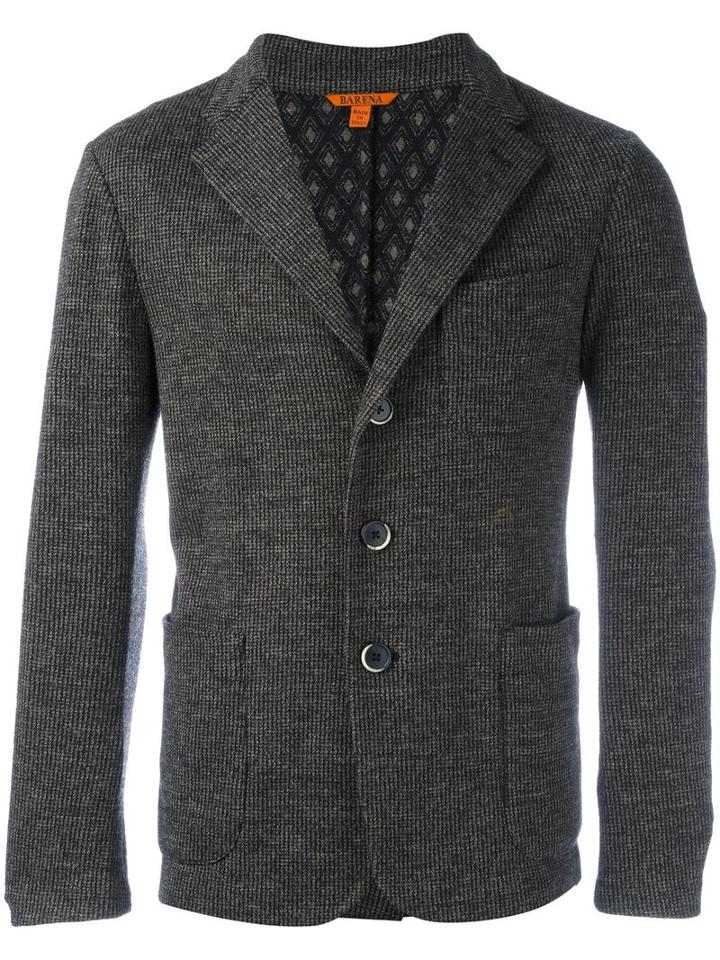 Barena Three Button Blazer, Men's, Size: 50, Grey, Cotton/wool/acrylic