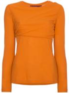 Sies Marjan Carlucci Long Sleeve Cotton Jersey Top - Yellow & Orange