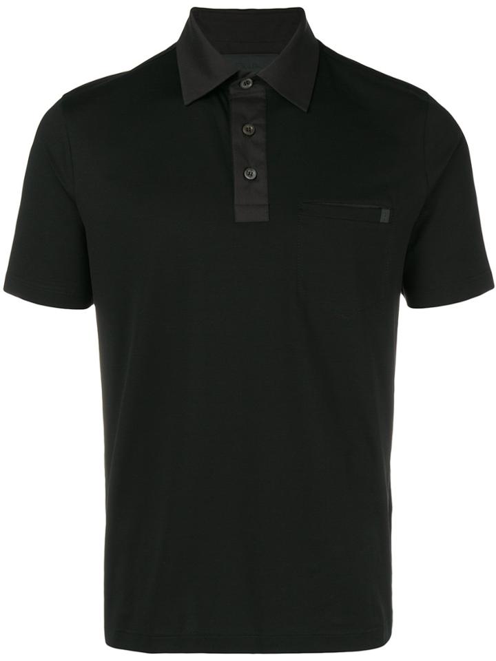 Prada Chest Pocket Polo Shirt - Black