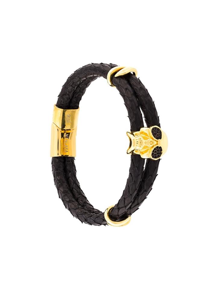 Nialaya Jewelry Skull Bracelet - Black