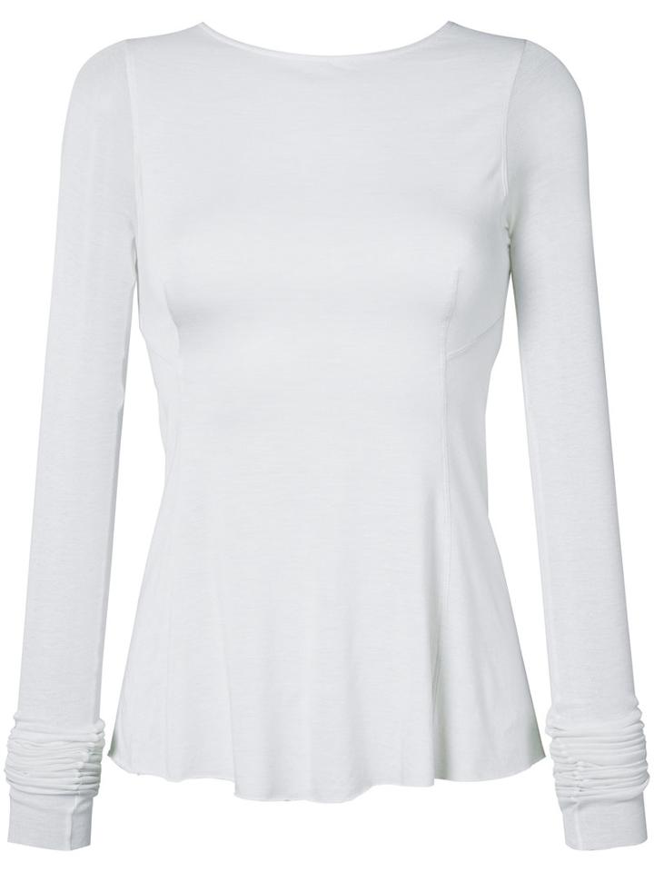 Rick Owens Lilies - Backless Flared Top - Women - Cotton/polyamide/viscose - 40, White, Cotton/polyamide/viscose